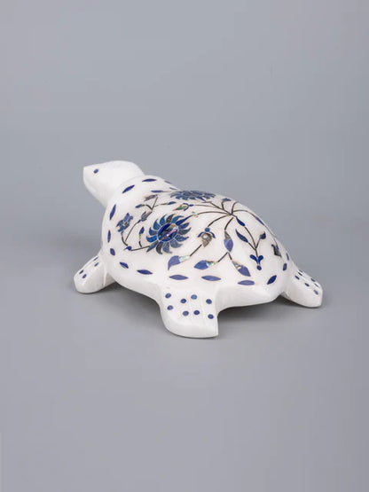 Marble turtle with decorative work