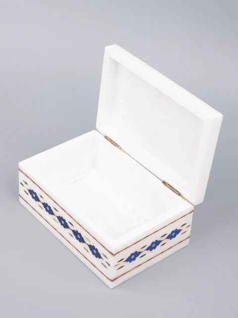 Marble jewellery box with heavy inlay work