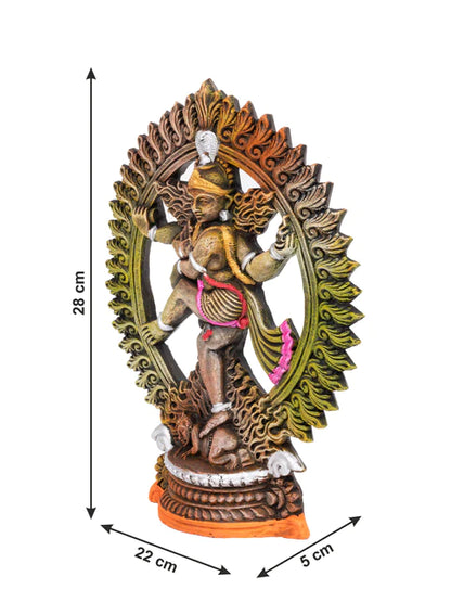 Terracotta Handmade Colorful Lord Nataraj Statue