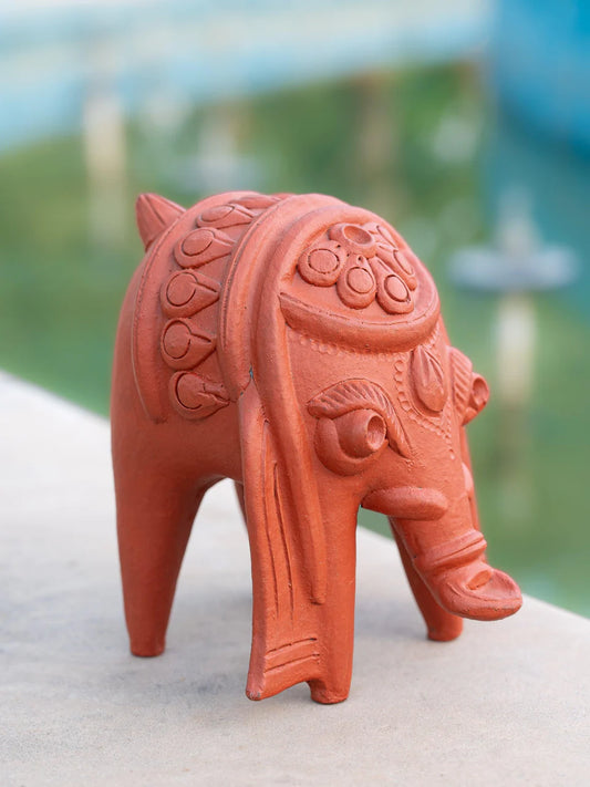 Terracotta Decorative Elephant Figurine
