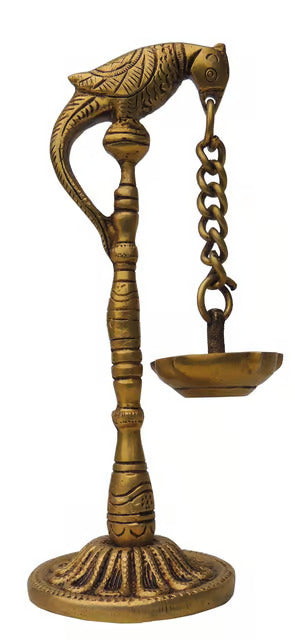 Brass Peacock Hanging Oil Lamp