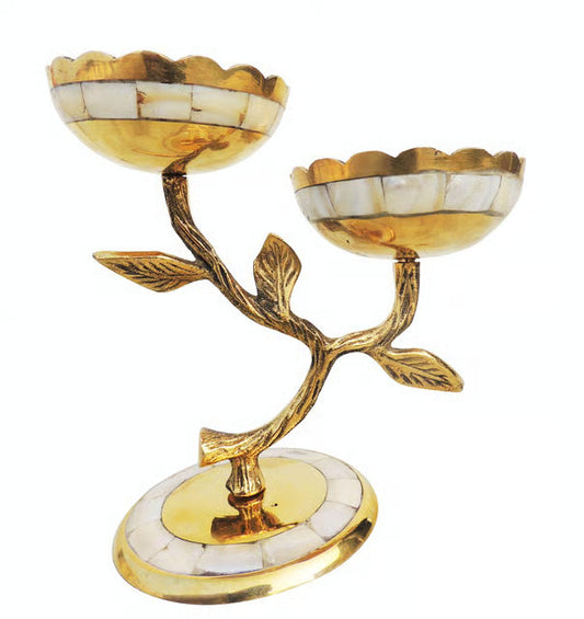 Brass Beads Tree Candle Stand 2 holds