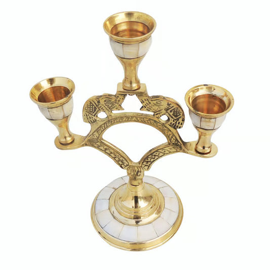 Brass Table Elephant Candle Stand 3hold