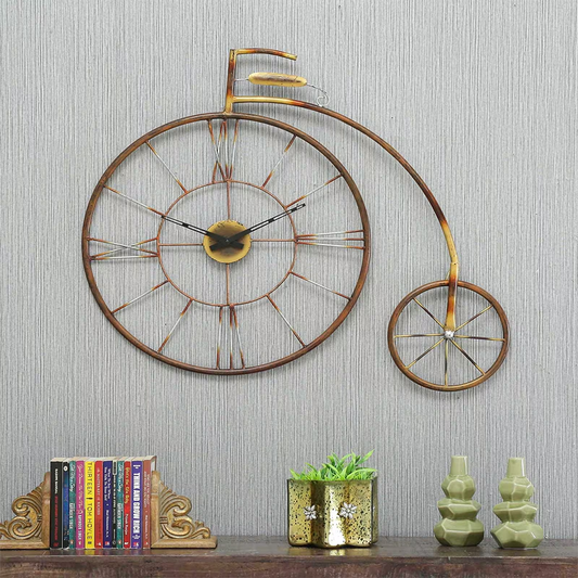 Gold Wrought Iron Cycle Wall Clock